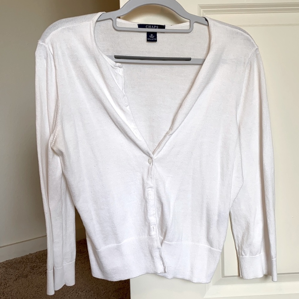 Chaps white cardigan